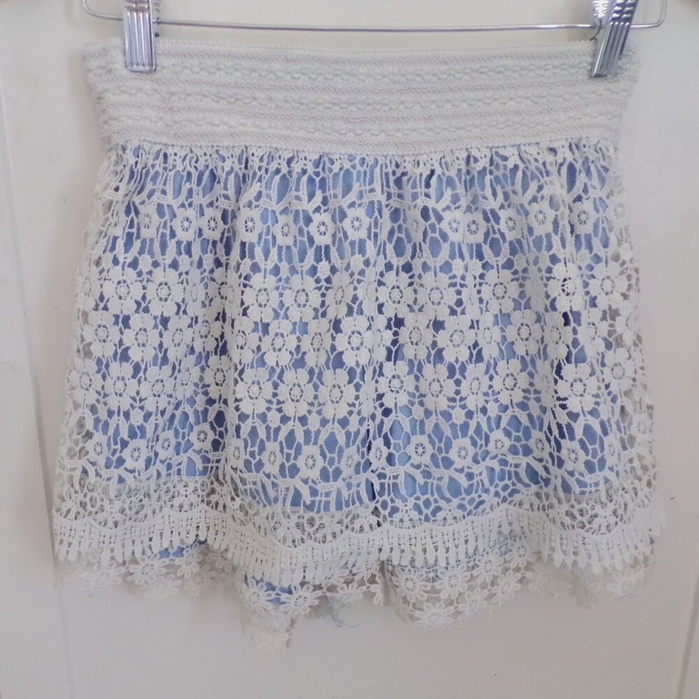 Cute blue shorts with lace